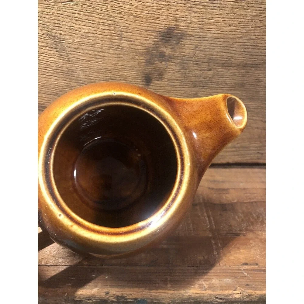 Teapot McCoy Pottery Ceramic Brown Glaze‎ Made in USA Small Personal Size